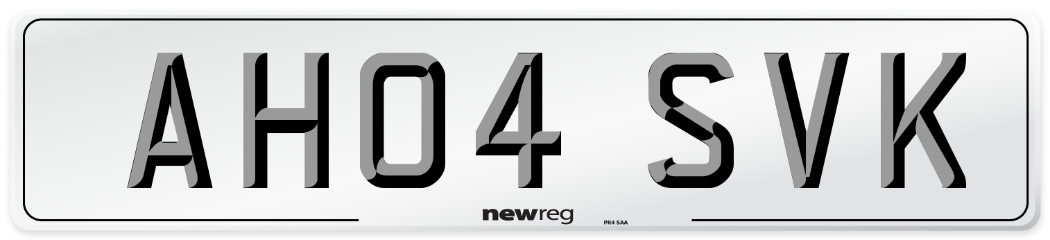 AH04 SVK Number Plate from New Reg